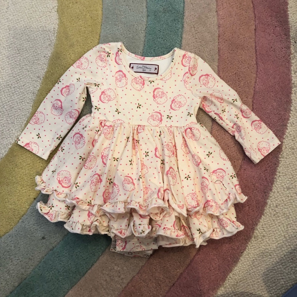 18m SweetHoney Clothing belle bubble in Santa Baby